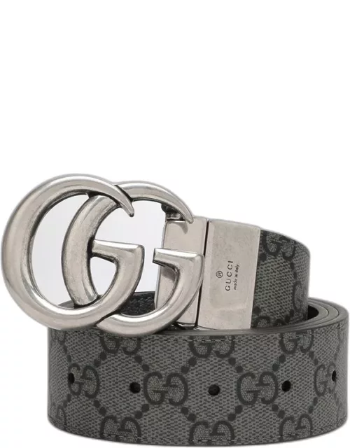 GG Marmont belt in Supreme fabric grey/black