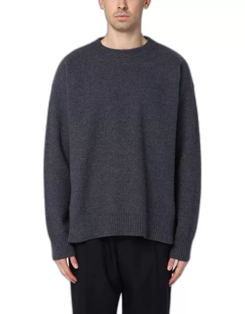 Grey wool crew-neck sweater