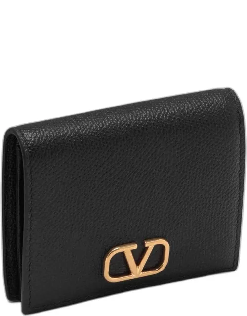 Signature black leather VLogo wallet