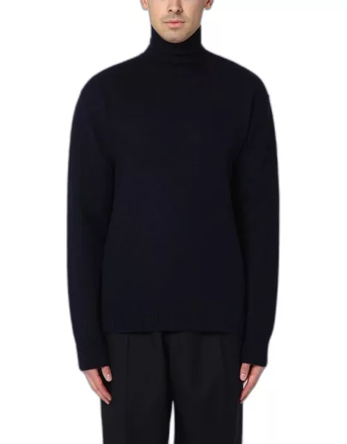 Blue wool turtleneck sweater