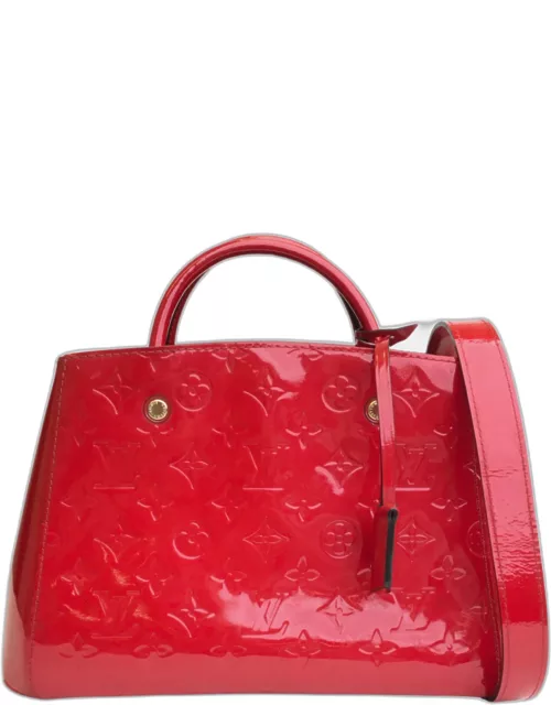 Louis Vuitton Red Monogram Vernis Leather Montaigne BB Shoulder Bag