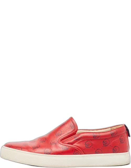 Gucci Red Leather Ghost Slip On Sneaker