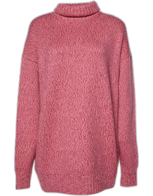 Miu Miu Pink Cashmere Wool Turtleneck Sweater Dress