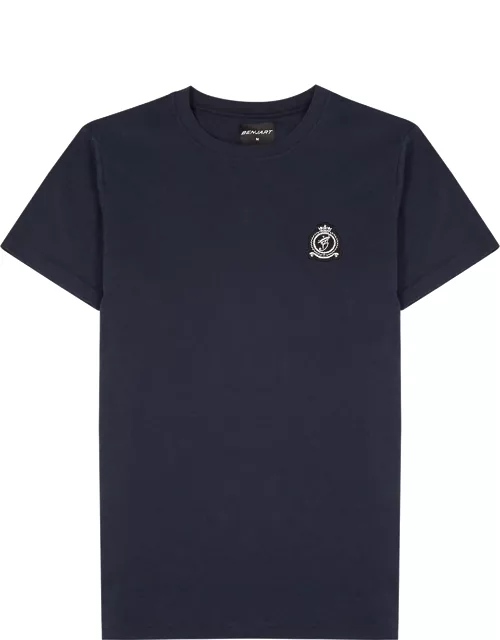 Navy logo cotton T-shirt