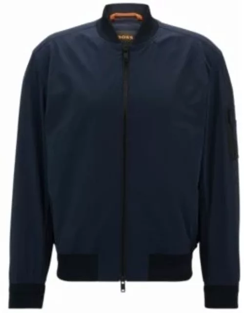 Water-repellent jacket with zipped sleeve pocket- Dark Blue Men's Casual Jacket