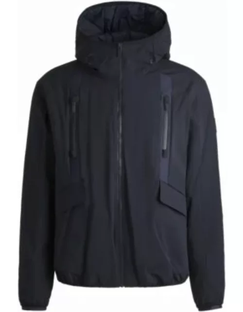 Water-repellent regular-fit jacket in performance twill- Dark Blue Men's Casual Jacket