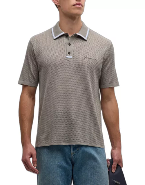 Men's Tipped Mesh Polo Shirt