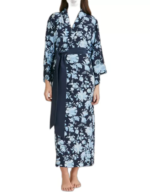 Queenie Floral-Print Silk Crepe De Chine Robe