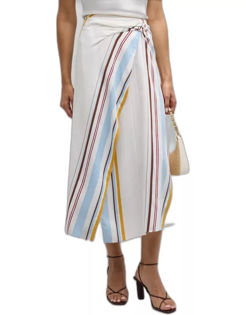 Clara Stripe Wrap Skirt
