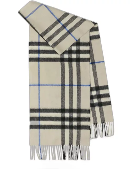 Giant Blue Check Cashmere Scarf