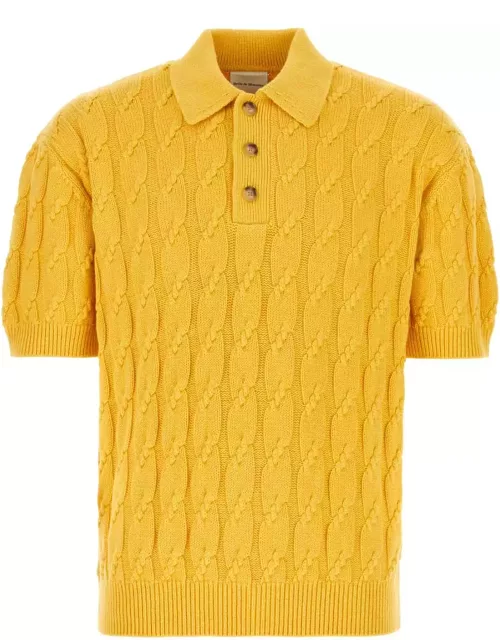Drôle de Monsieur Yellow Cotton Blend Polo Shirt