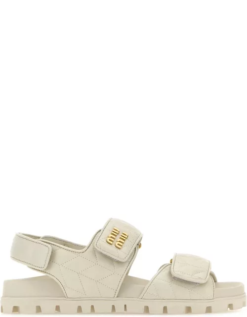 Miu Miu White Nappa Leather Sandal