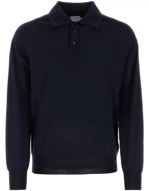 Bottega Veneta Dark Blue Wool Polo Shirt
