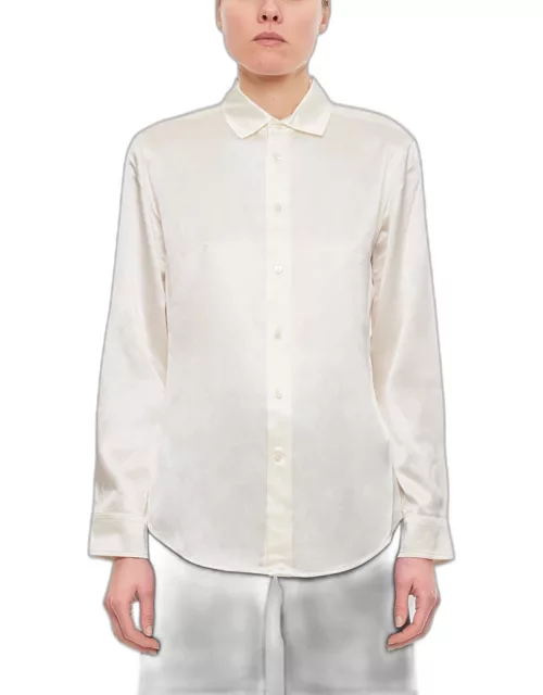 Ralph Lauren Long Sleeve Button Front Silk Shirt