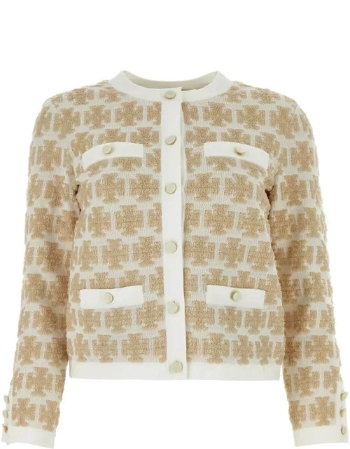 Tory Burch Embroidered Polyester Blend Cardigan