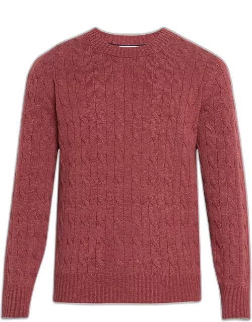 Men's Cashmere Cable Knit Crewneck Sweater