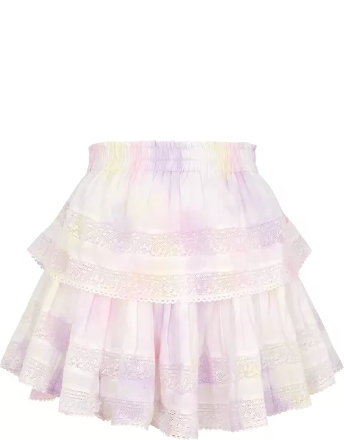 LoveShackFancy Tie-dyed Cotton Mini Skirt - Multicoloured
