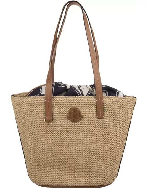 Moncler Raffia Small Hubba Shopping Bag