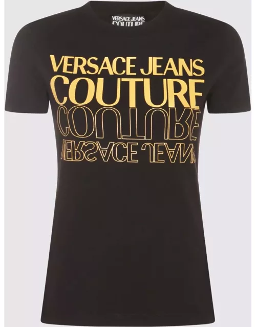 Versace Jeans Couture Black And Yellow Cotton T-shirt