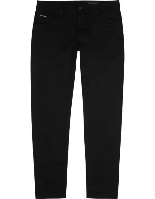 Black slim-leg jeans