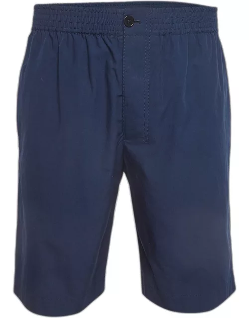 Hermes Navy Blue Poplin Bermuda Shorts