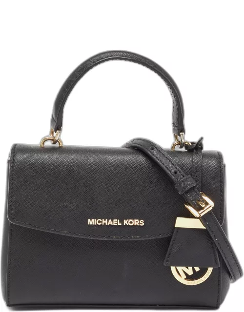 Michael Kors Black Saffiano Leather Extra Small Ava Top Handle Bag