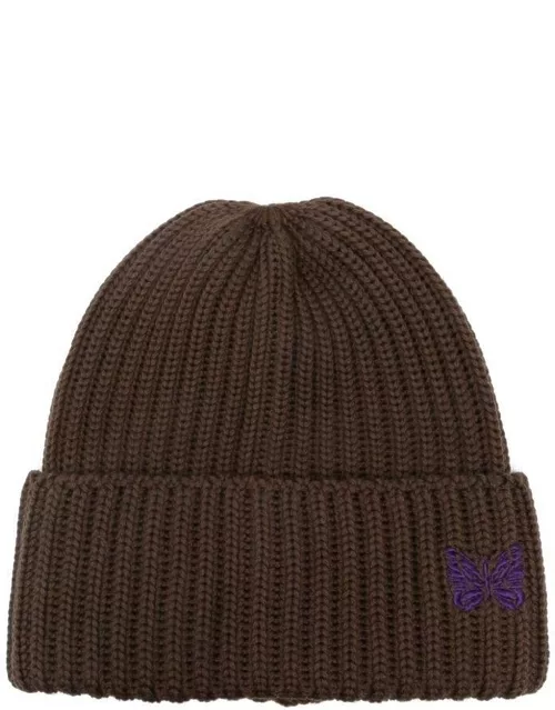 Needles Butterfly Logo Embroidered Knitted Beanie