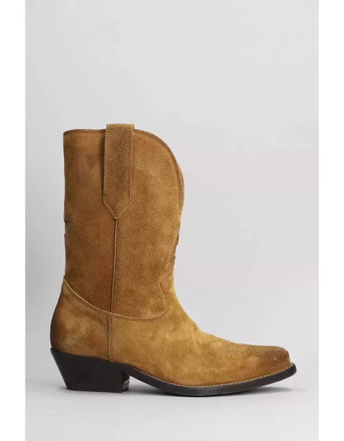 Golden Goose Wish Star Texan Ankle Boots In Leather Color Suede