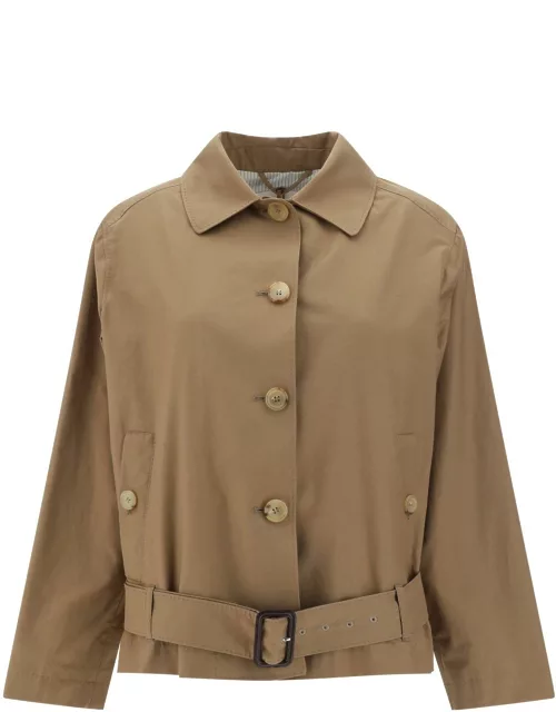 Max Mara The Cube Sportmax Buttoned Belted Trench Coat