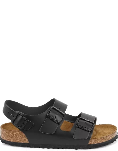 Milano black leather slingback sandals