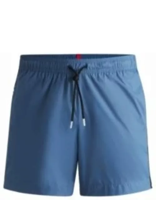 Fully lined swim shorts with logo tape- Blue Men's Swim Short