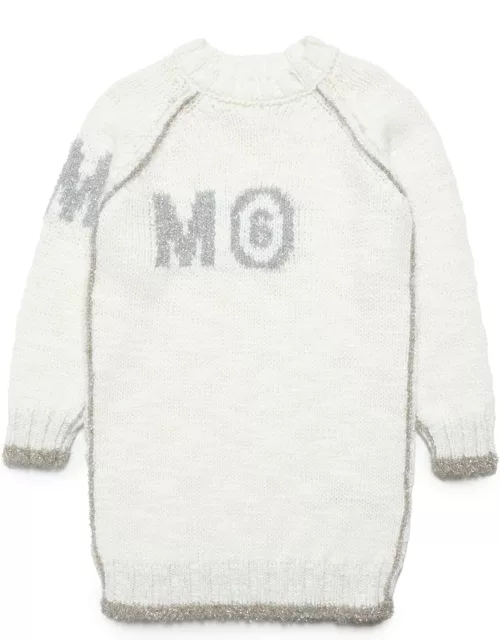 Mm6d79u Dress Maison Margiela Wool-blend And Lurex Maxi Sweater Dres