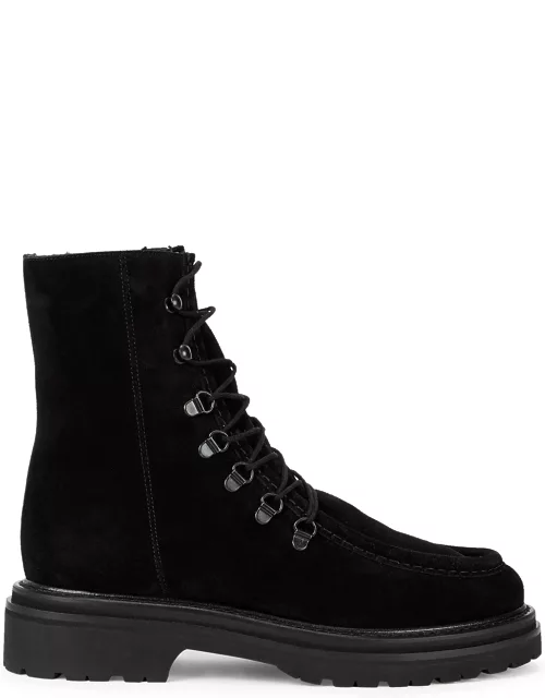 College black suede ankle boots