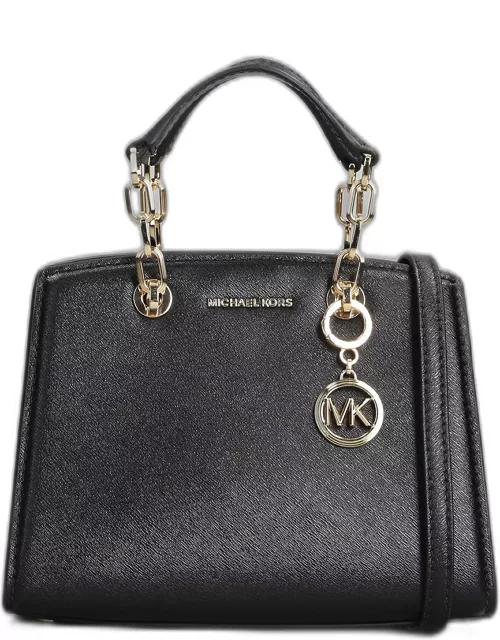 Michael Kors Cynthia Shoulder Bag In Black Leather
