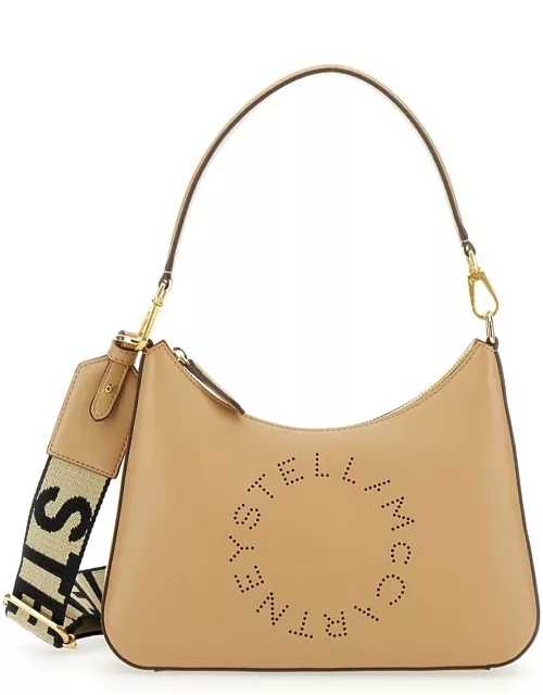 Stella McCartney Beige Shoulder Bag With Perforated Logo In Eco Leather Woman