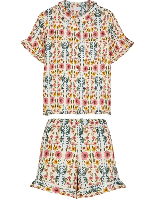 Thebe floral-print linen pyjama set