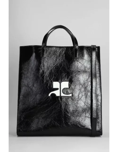 Courrèges Black Leather Heritage Shopping Bag