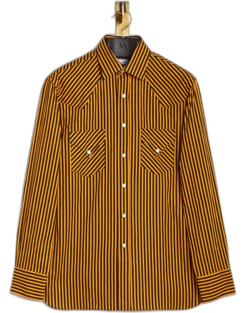 doppiaa Aariosto Vertical Striped Western Shirt