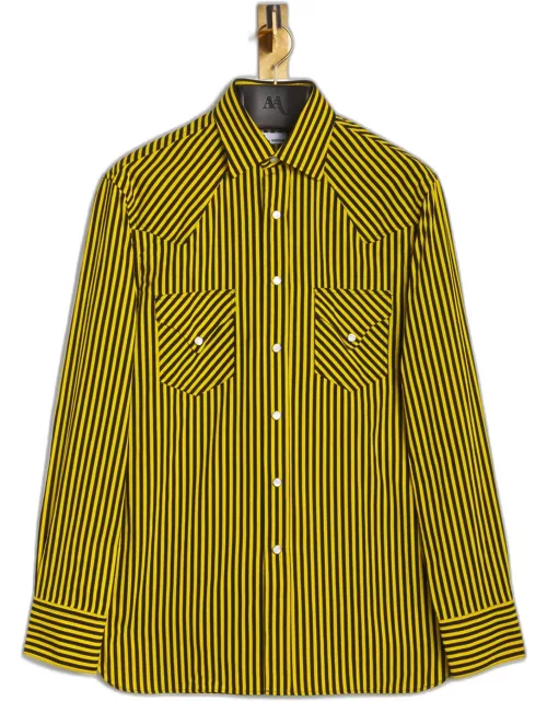 doppiaa Aariosto Vertical Striped Western Shirt