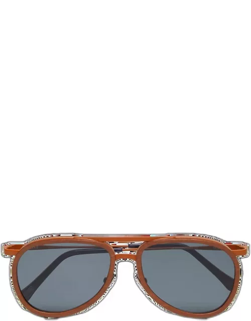 Unisex Wood Sunglasses Solid - Vbq X Shelter - Sunglasses - Vol2nuit - Brown