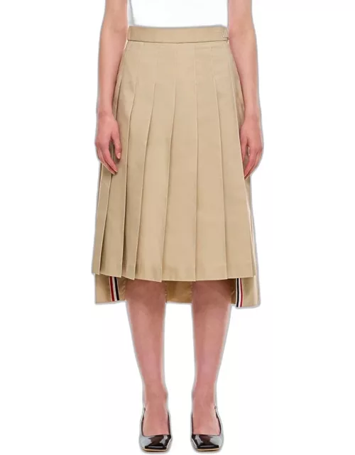 Thom Browne Back Pleated Skirt Beige