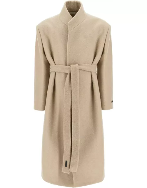 FEAR OF GOD wool coat with high collar and boiled woo
