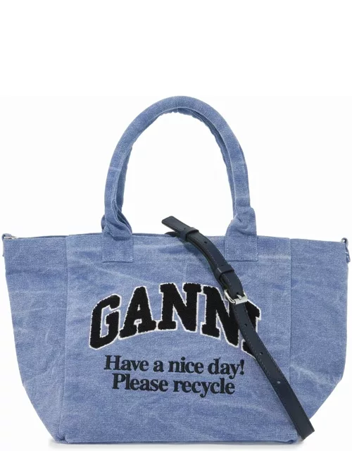 GANNI sponge logo tote bag with nine word