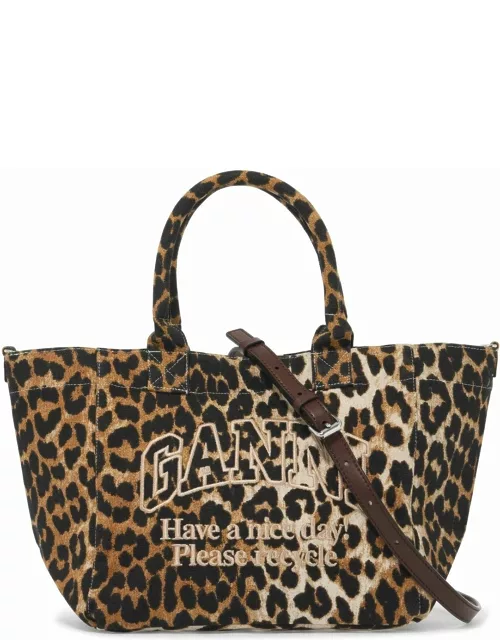 GANNI "leopard print tote bag