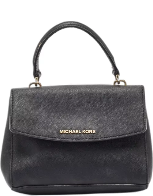 Michael Kors Black Leather Mini Ava Top Handle Bag