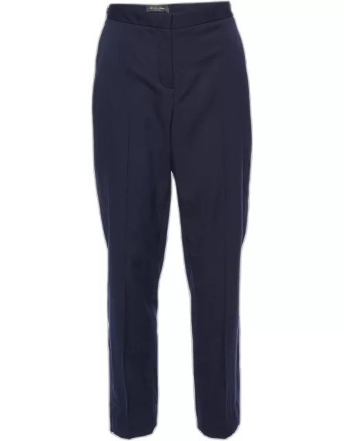 Loro Piana Navy Blue Wool Tailored Pants