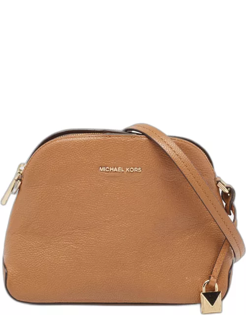 Michael Kors Brown Leather Cindy Dome Crossbody Bag