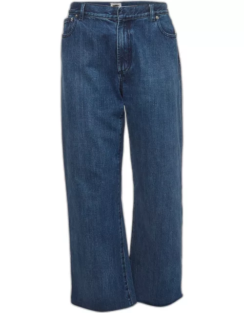 Christian Dior Blue Raw Edge Denim Straight Leg Jeans M Waist 30"