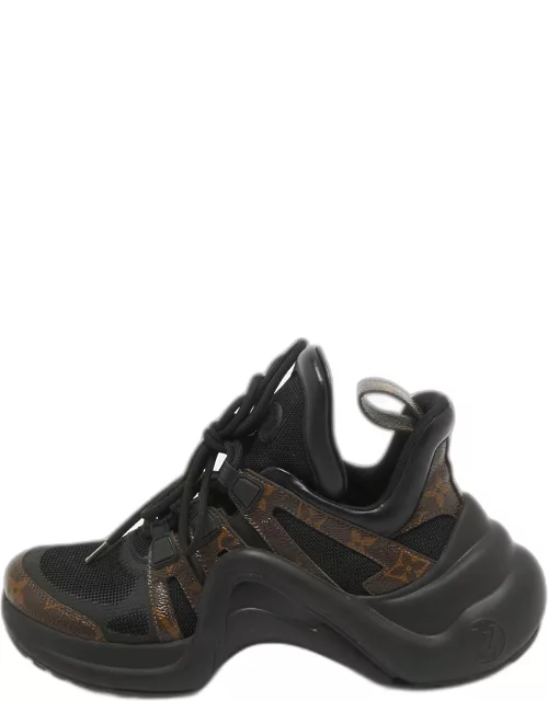 Louis Vuitton Brown/Black Monogram Coated Canvas Archlight Low Top Sneakers