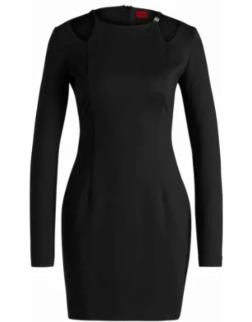 Bodycon mini dress with cut-out details- Black Women's Day Dresse